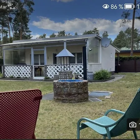 Waldbungalow Mit Wlan Und Terrasse In Seenähe-hund Willkommen Ferienhaus *